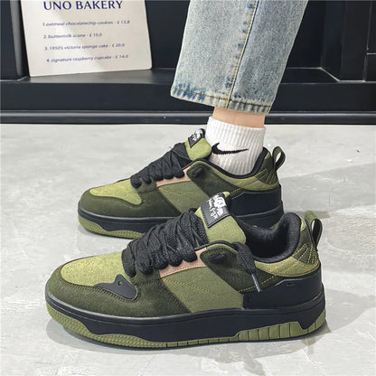 Men's Run Sneaker Walking Leather Shoes Youth Casual Cricket Shoes Fashion Trend Board Shoes Comfort Skateboard Shoes
