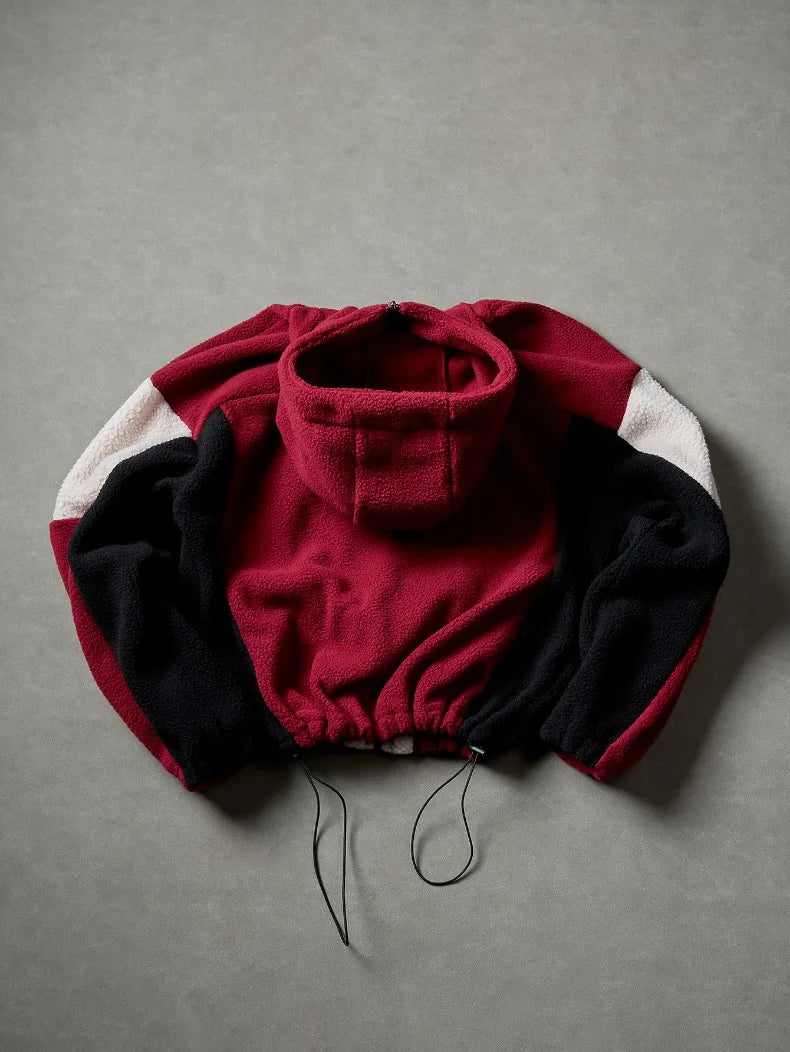 Men's Fleece Patchwork Streetwear Hoodie Jacket