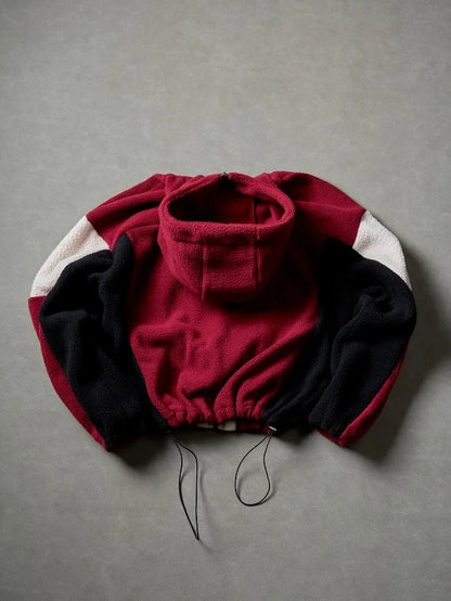 Men's Fleece Patchwork Streetwear Hoodie Jacket