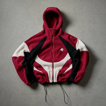 Men's Fleece Patchwork Streetwear Hoodie Jacket