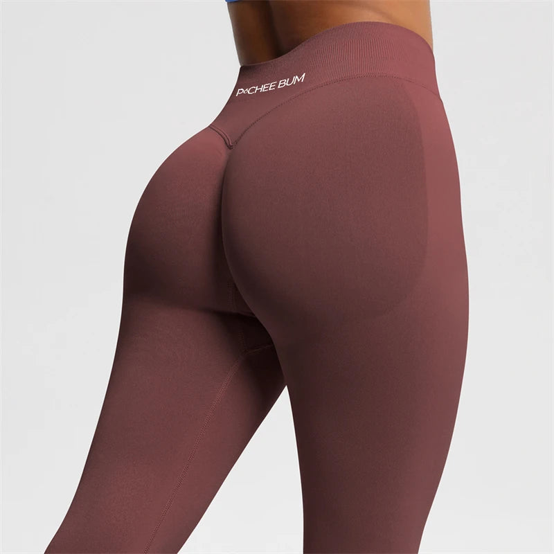 2026 Bum Shaping Leggings Women Seamless Sports Yoga Pants Low Ribbed Band Gym clothes Fitness Workout Scrunch Butt Tight