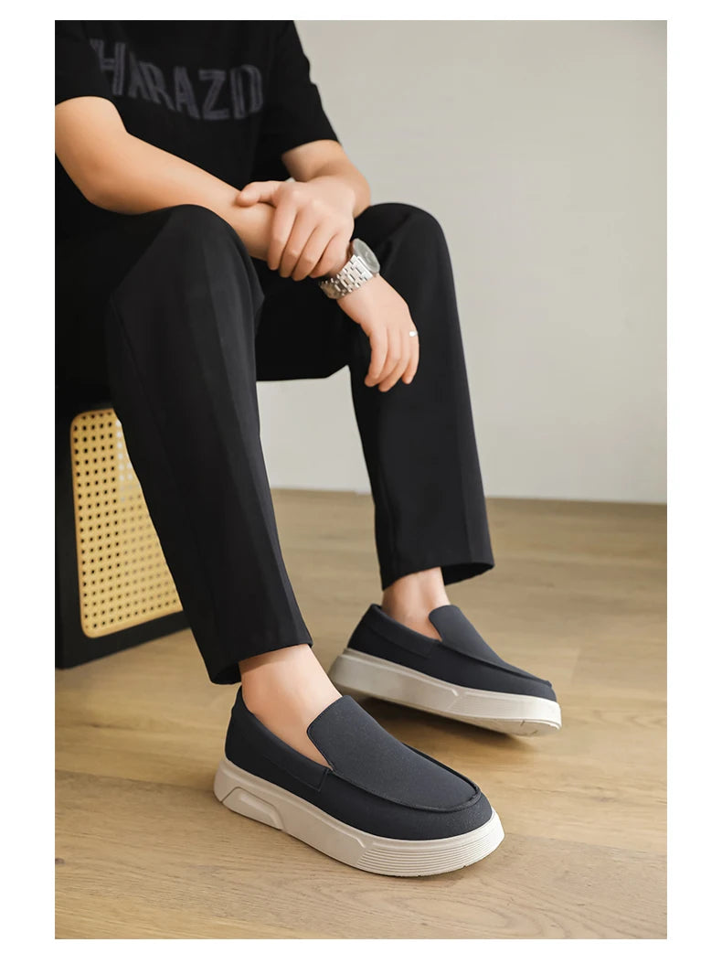 Hot Sale Platform Loafers Man Moccasins Big Size 46 Summer Men's Casual Shoes Comfortable Breathable Slip on Shoes For Men Flats