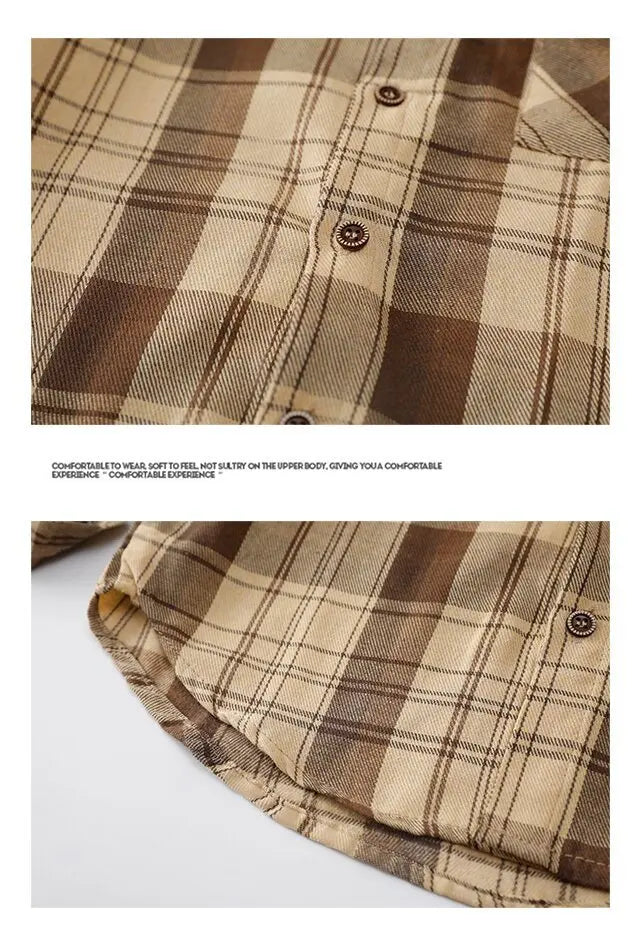 1PCS Autumn Blouses & Shirts New Spring Boy Shirt Plaid Long-sleeved Children's Fashion Tops Boys Handsome Spring Jacket Shirt