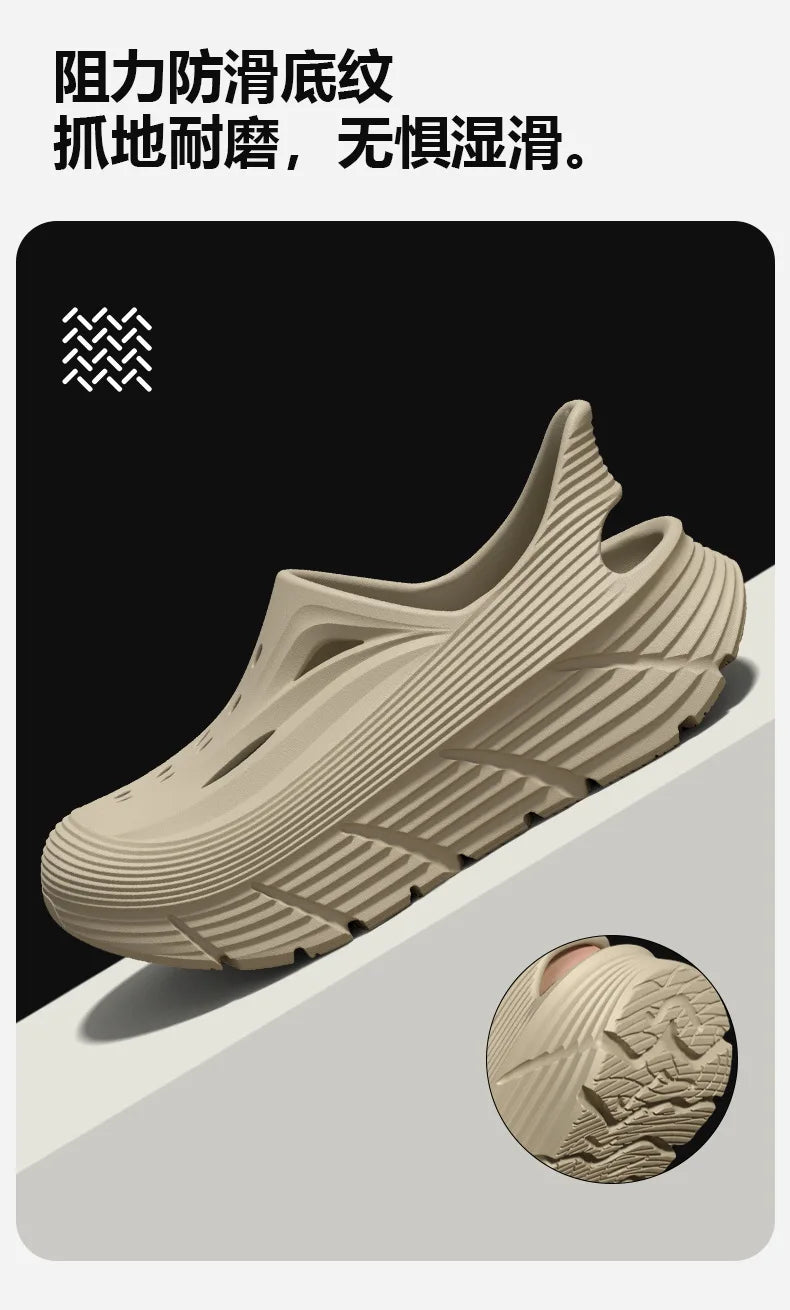 Anti slip hole shoes for men in summer 2026 new anti odor and anti poop feeling, outdoor sports EVA womens outdoor cool slippers