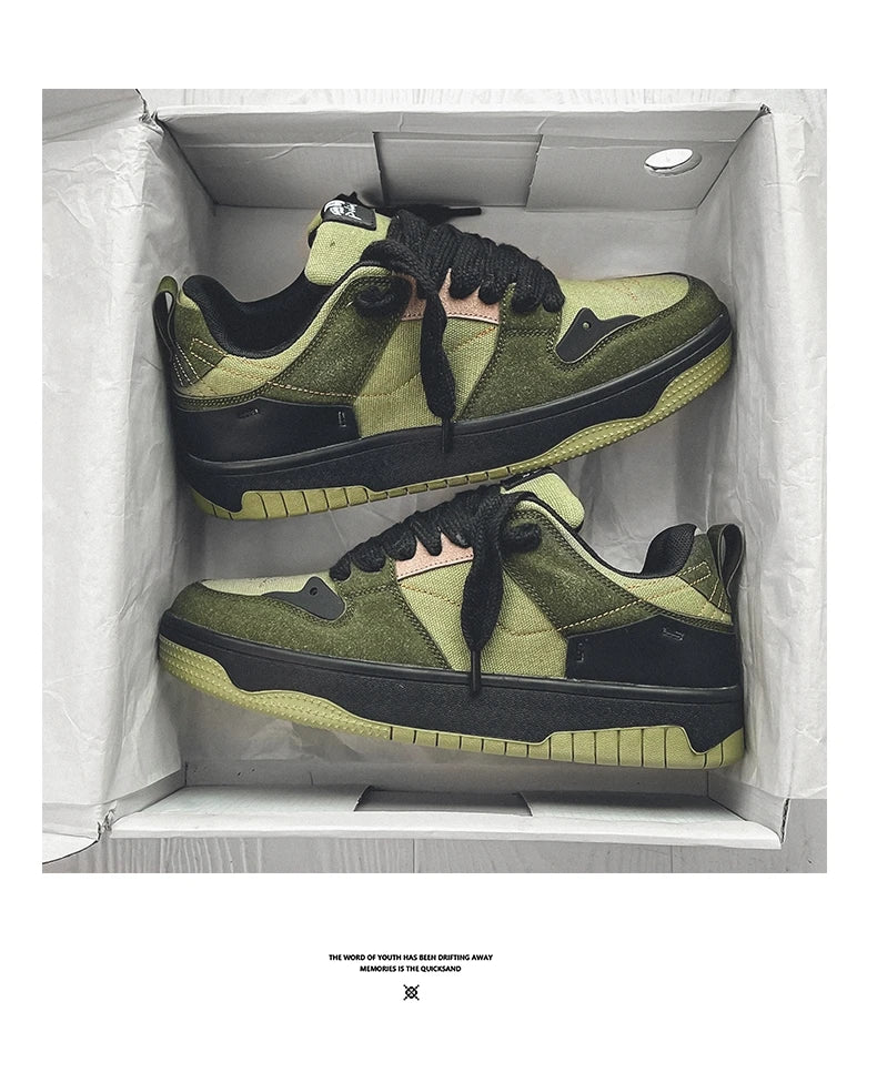 Men's Run Sneaker Walking Leather Shoes Youth Casual Cricket Shoes Fashion Trend Board Shoes Comfort Skateboard Shoes