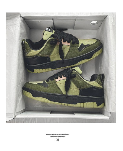 Men's Run Sneaker Walking Leather Shoes Youth Casual Cricket Shoes Fashion Trend Board Shoes Comfort Skateboard Shoes