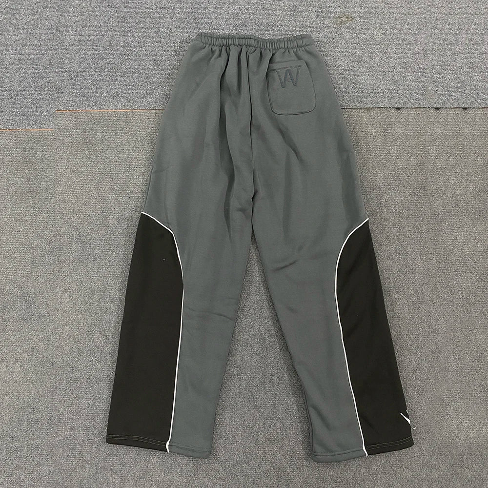 Trendy Letter Embroidery Patchwork Sweatpants Elastic American Sports for Men And Women