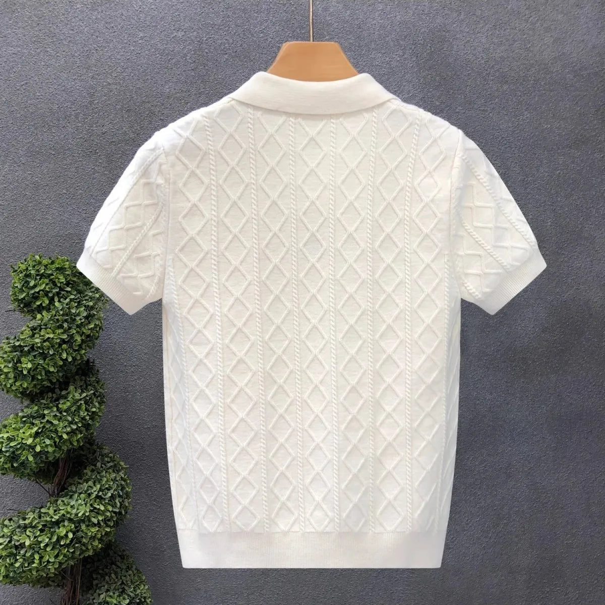 Polo Style Sweaters for Men Summer New Slim Fit Short Sleeve Business Casual T-shirts Male Solid Turn Down Collar Knitwear Tops
