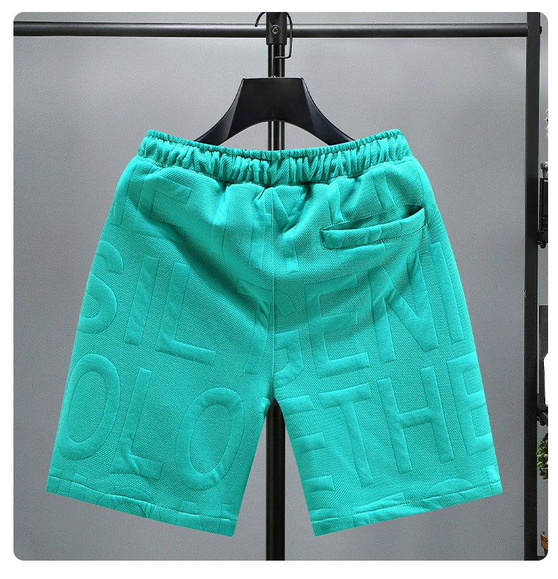Letters Size 5XL 6XL 7XL 2023 New Fashion knitted Shorts Men Comfortable Elastic Waist Clothing Male Breathable Short Trousers