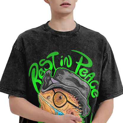 KingCobraJFS RIP Puff Puffers Bearded Dragon Washed T-Shirt Couple  Y2K Classic Cotton T-Shirts Pattern Big Size Tops