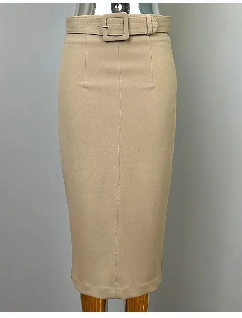 Korean Autumn Dress New Style Stylish and Slim and High Waist Belt and Hip Skirt Korean Versatile Skirt Trendy
