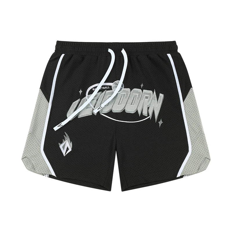 Street Style Breathable Mesh Basketball Shorts for Men Elastic Waistband Gym Shorts with Pockets Training Running Short Pants
