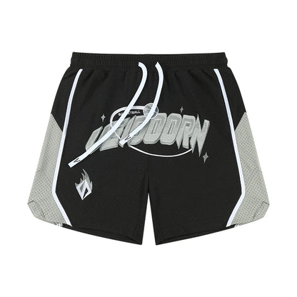 Street Style Breathable Mesh Basketball Shorts for Men Elastic Waistband Gym Shorts with Pockets Training Running Short Pants