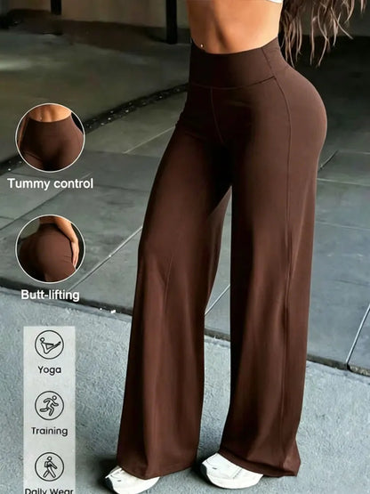 Buttery Soft Sports Straight Leg Pants Stretchy High Waist Loose Wide baggy Trousers Suitable For Fitness Workout Outdoor Sports