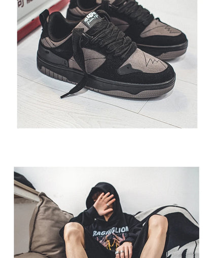 Men's Run Sneaker Walking Leather Shoes Youth Casual Cricket Shoes Fashion Trend Board Shoes Comfort Skateboard Shoes