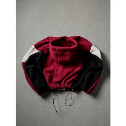 Men's Fleece Patchwork Streetwear Hoodie Jacket