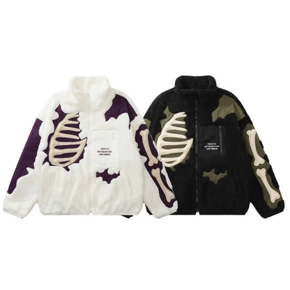 Y2K Retro Spliced Embroidered Cotton Coat Winter Warm American Loose 2024 Stand Collar Contrast Color Men's Top