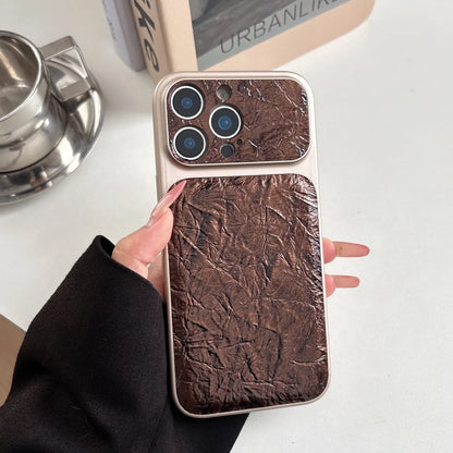 Luxury Retro Petal Flower Large Window Phone Case For iPhone 17 16 15 14 13 Pro Max Fashion 3D Wrinkle Texture Shockproof Cover