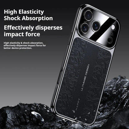 Luxurious Leather Back Electroplated Soft TPU Cover Case For iPhone 17 pro Max Air iPhone 16 15 14 ProMax