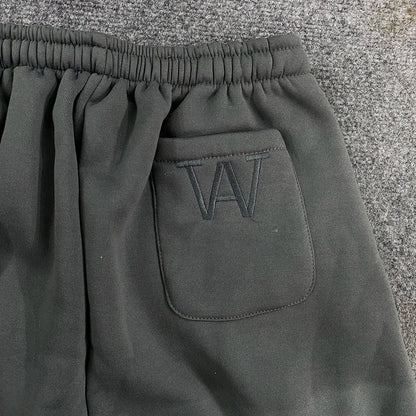Trendy Letter Embroidery Patchwork Sweatpants Elastic American Sports for Men And Women