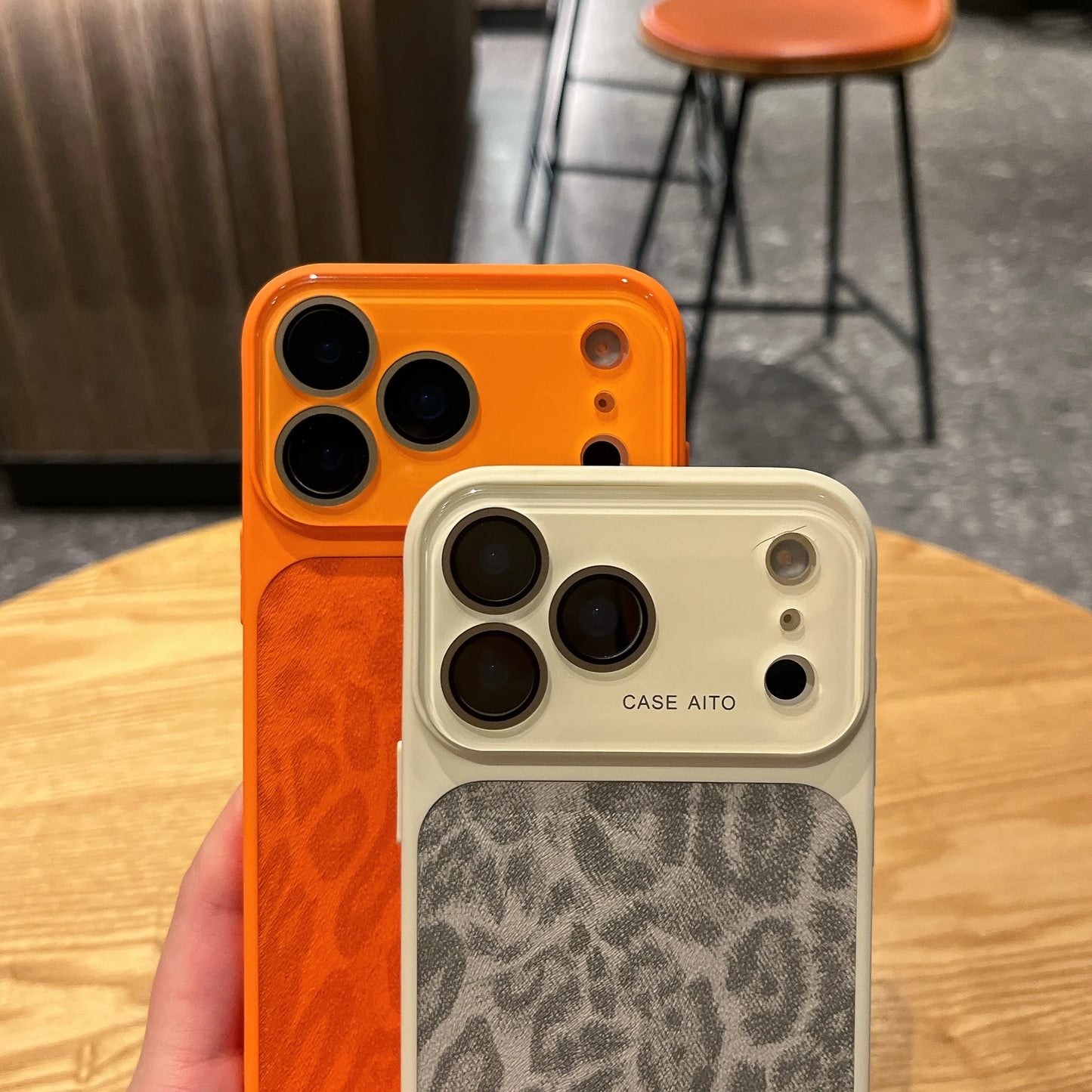 Original Leopard Print Texture Phone Case For iPhone 17 16 15 14 13 Pro Max Large Window Lens Protection Shockproof Matte Cover