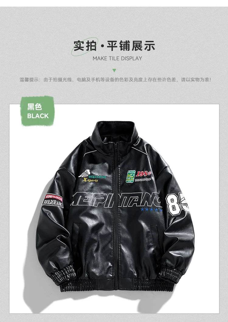 Leather Jacket Men Winter 2025 Motorcycle PU Leather Jacket Mens Stand Collar Casual Windbreaker Ropa De Hombre Slim Coat 7XL