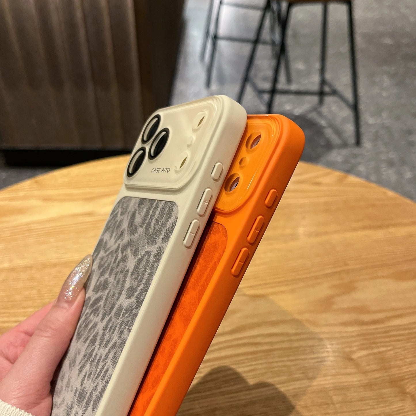 Original Leopard Print Texture Phone Case For iPhone 17 16 15 14 13 Pro Max Large Window Lens Protection Shockproof Matte Cover