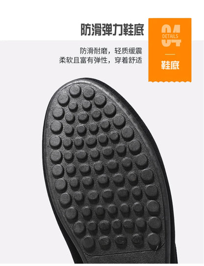 2026 Summer Casual Fashion Driving Loafers Suede Leather Minimalist Slip-Ons Comfortable Trendy Work Shoes Black & Khaki Two-Ton