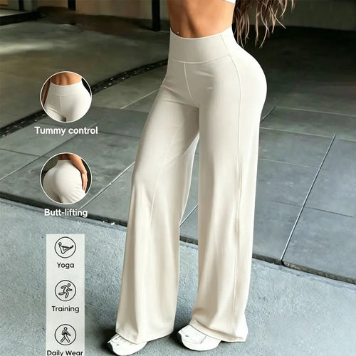 Buttery Soft Sports Straight Leg Pants Stretchy High Waist Loose Wide baggy Trousers Suitable For Fitness Workout Outdoor Sports