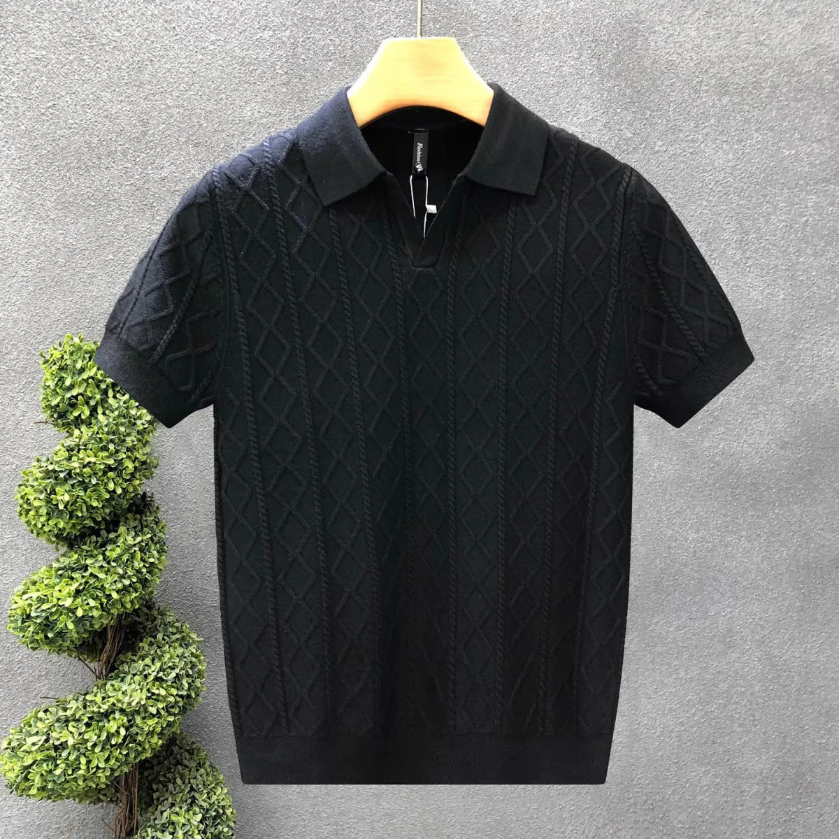 Polo Style Sweaters for Men Summer New Slim Fit Short Sleeve Business Casual T-shirts Male Solid Turn Down Collar Knitwear Tops
