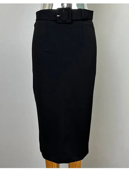 Korean Autumn Dress New Style Stylish and Slim and High Waist Belt and Hip Skirt Korean Versatile Skirt Trendy
