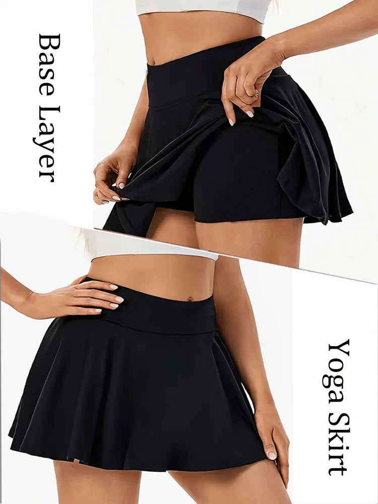Women’s Yoga Fitness Tennis Outfit High Waist Sports Skirt Summer New Style Quick Dry A-Line Skort Suitable For Running Workout