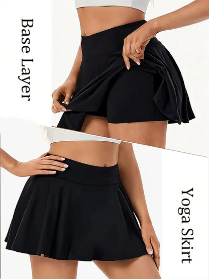 Women’s Yoga Fitness Tennis Outfit High Waist Sports Skirt Summer New Style Quick Dry A-Line Skort Suitable For Running Workout