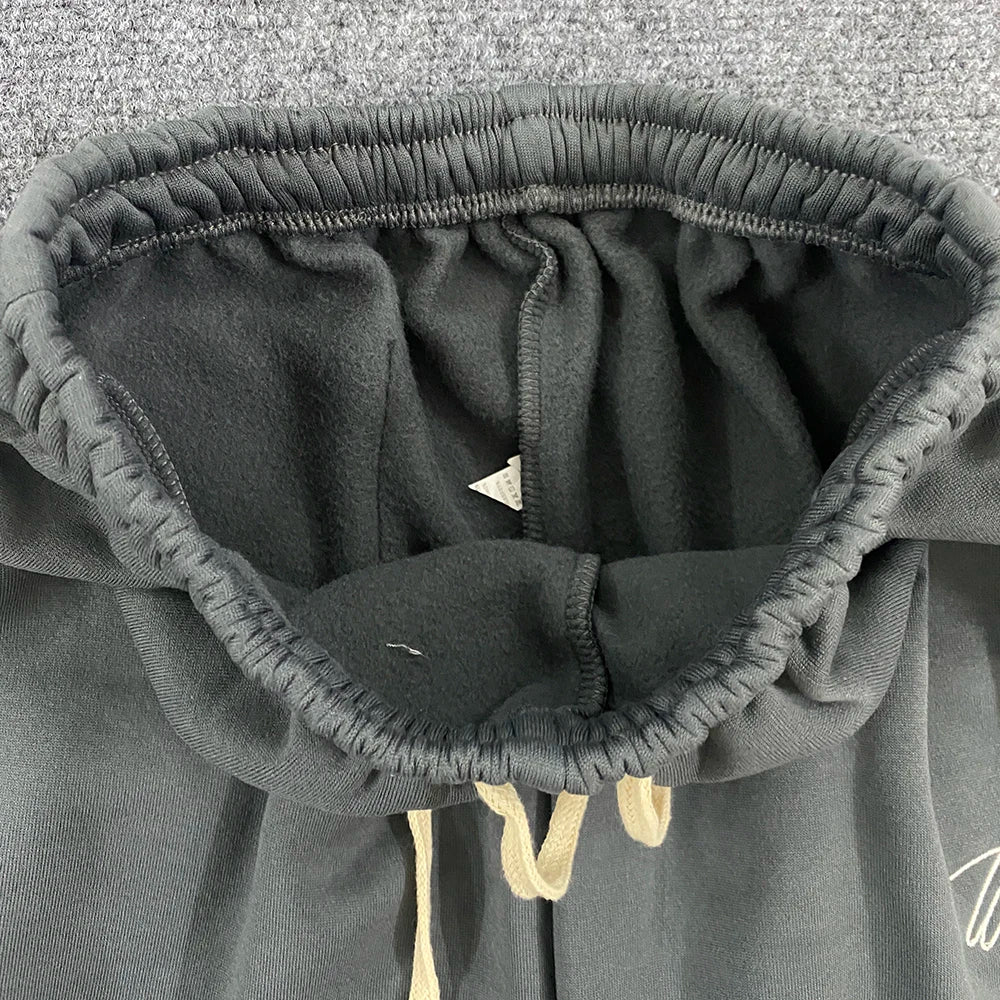 Trendy Letter Embroidery Patchwork Sweatpants Elastic American Sports for Men And Women