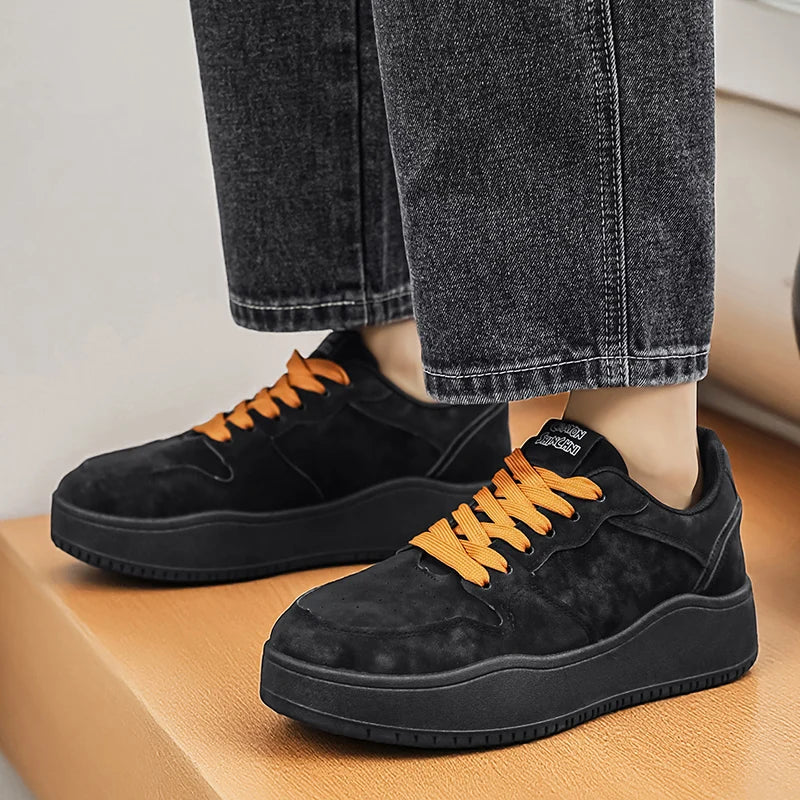 Men Casual Shoes Fashion Comfort Flat Bottomed Wear-resistant Non Slip Teenagers Outdoor Breathe Versatile Walking Board Shoes