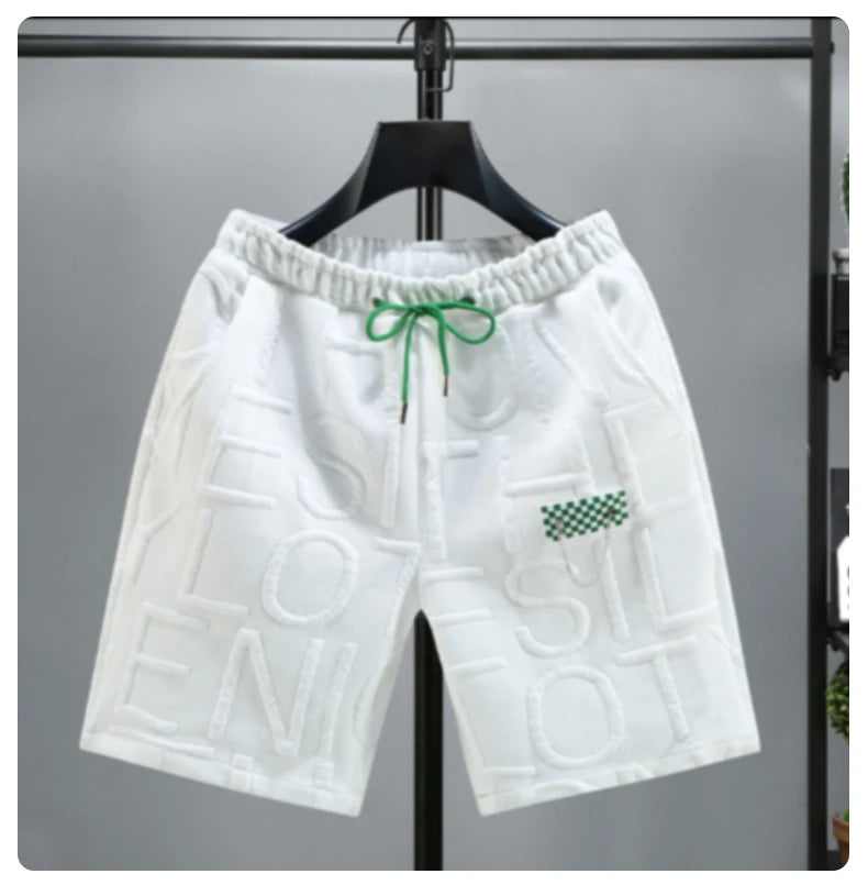 Letters Size 5XL 6XL 7XL 2023 New Fashion knitted Shorts Men Comfortable Elastic Waist Clothing Male Breathable Short Trousers