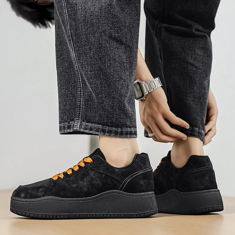 Men Casual Shoes Fashion Comfort Flat Bottomed Wear-resistant Non Slip Teenagers Outdoor Breathe Versatile Walking Board Shoes