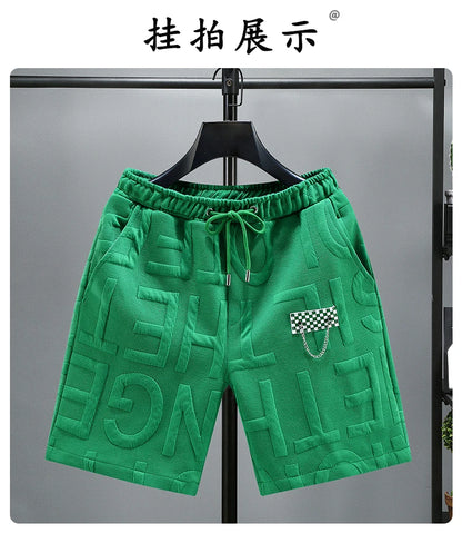 Letters Size 5XL 6XL 7XL 2023 New Fashion knitted Shorts Men Comfortable Elastic Waist Clothing Male Breathable Short Trousers