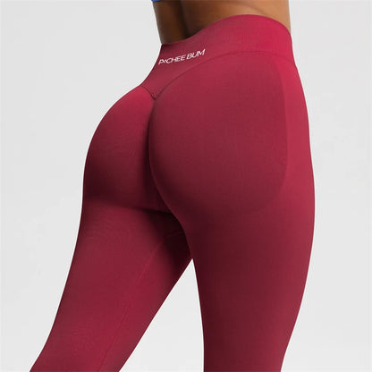2026 Bum Shaping Leggings Women Seamless Sports Yoga Pants Low Ribbed Band Gym clothes Fitness Workout Scrunch Butt Tight
