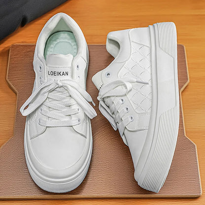 Men's Chunky Platform Skate Shoes | Quilted Upper | Non-Slip Casual Walking Sneakers