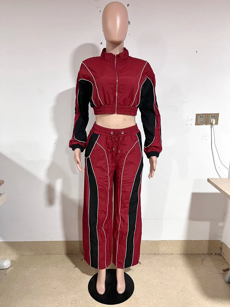 Premium Quality Nylon Tracksuit Set Zip-up Jacket Lightweight Waterproof Breathable Windbreaker Sets Training Tracksuits Women