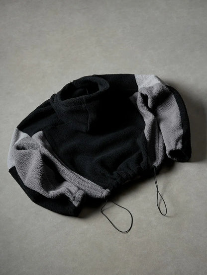 Men's Fleece Patchwork Streetwear Hoodie Jacket