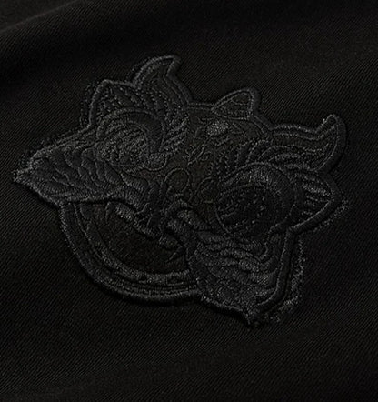 Male Tees Shirts Skinny Embroidery Lion New In Party Y2k Original Tops Hot Basic Korean Popular Clothes Cool Cheap Men's T-shirt