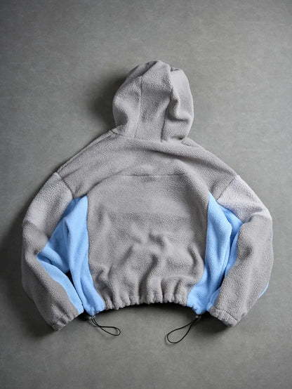 Men's Fleece Patchwork Streetwear Hoodie Jacket