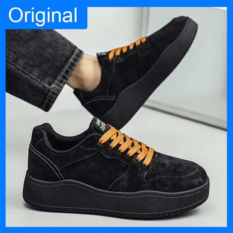 Men Casual Shoes Fashion Comfort Flat Bottomed Wear-resistant Non Slip Teenagers Outdoor Breathe Versatile Walking Board Shoes