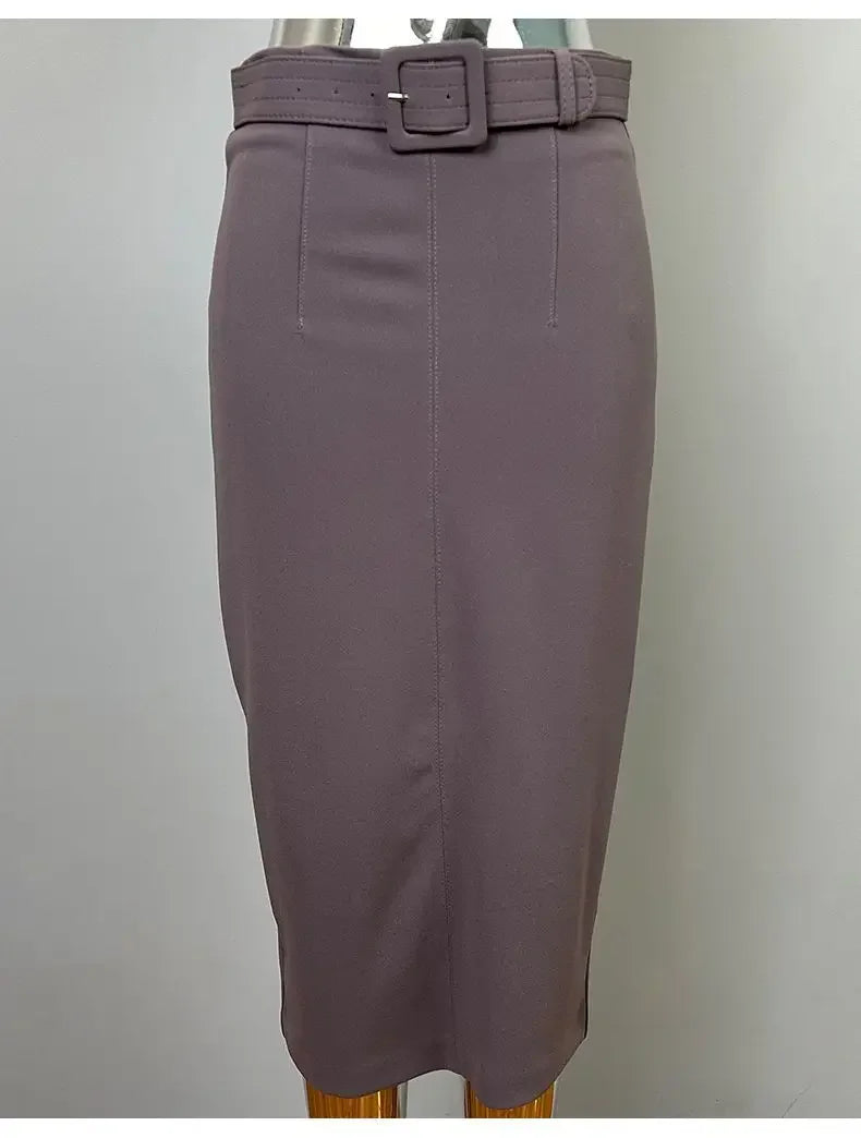 Korean Autumn Dress New Style Stylish and Slim and High Waist Belt and Hip Skirt Korean Versatile Skirt Trendy