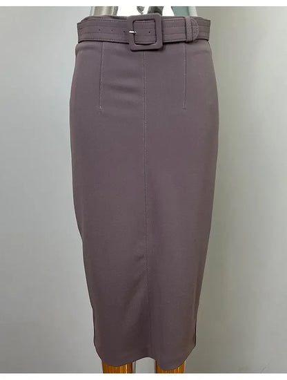 Korean Autumn Dress New Style Stylish and Slim and High Waist Belt and Hip Skirt Korean Versatile Skirt Trendy