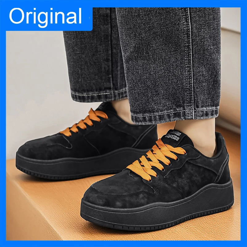 Men Casual Shoes Fashion Comfort Flat Bottomed Wear-resistant Non Slip Teenagers Outdoor Breathe Versatile Walking Board Shoes