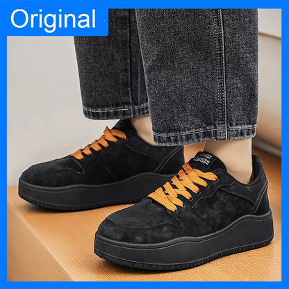 Men Casual Shoes Fashion Comfort Flat Bottomed Wear-resistant Non Slip Teenagers Outdoor Breathe Versatile Walking Board Shoes
