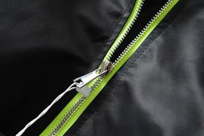 High Waisted Cropped Flight Jacket Women Spring Autumn Long Sleeved Folds Zipper Outerwear Casual Loose-fit Bomber Jackets Coat